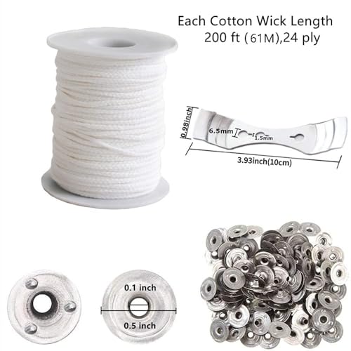 400 ft Mecha de algodón para velas 24PLY en rollo con accesorios miniatura 2