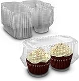 2 Compartment Hinged Clear Cupcake/Muffin Takeout Container by MT Products - (15 Pieces)