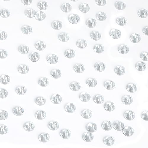 Image of Bymitel Hotfix Crystal Rhinestones Round Gems Iron on DIY Jewelry Making Flat Back for Crafts,Clear Crystal, 4.8mm(SS20 /1440pcs)