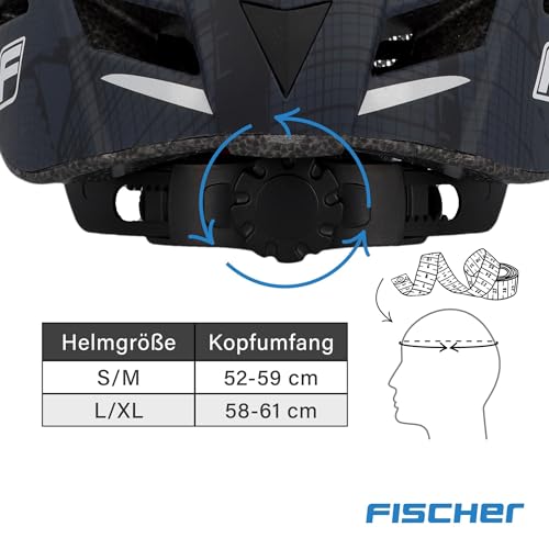 Foto von FISCHER Erwachsene Fahrradhelm, Radhelm, Cityhelm Urban Plus Brooklyn, S/M, 52-59 cm, anthrazit matt, mit beleuchtetem Innenring-System, Stiftung Warentest-Testsieger