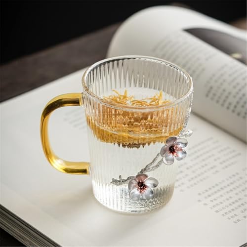 Taza de café en vidrio borosilicato resistente con relieve vertical 5
