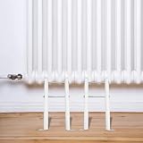 Tidevib Patas de hierro fundido para radiador, de acero con bajo contenido de carbono, resistentes al agua salina, 10/15/20 cm, color blanco