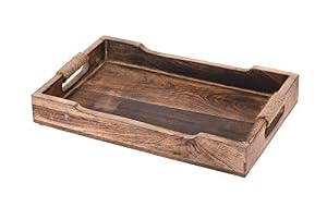 Meinposten Mango Holz Serviertablett mit Griffen