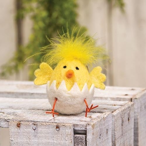 Fuzzy Yellow Chick Felted Ornament image 2