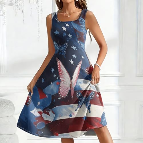 Robe été sans manches fluide à col carré pour vos valises de vacances - 2