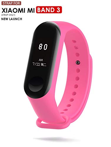 Image of WOW IMAGINE Premium Matte Silicon Wrist Band Replacement For Xiaomi MI Band 3 - Fuchsia Pink