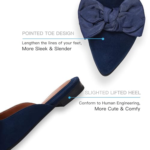 Image of Rilista Mules for Women Slip On Comfortable Pointed Toe Womens Loafers Women's Flats for Women's Mules & Clogs
