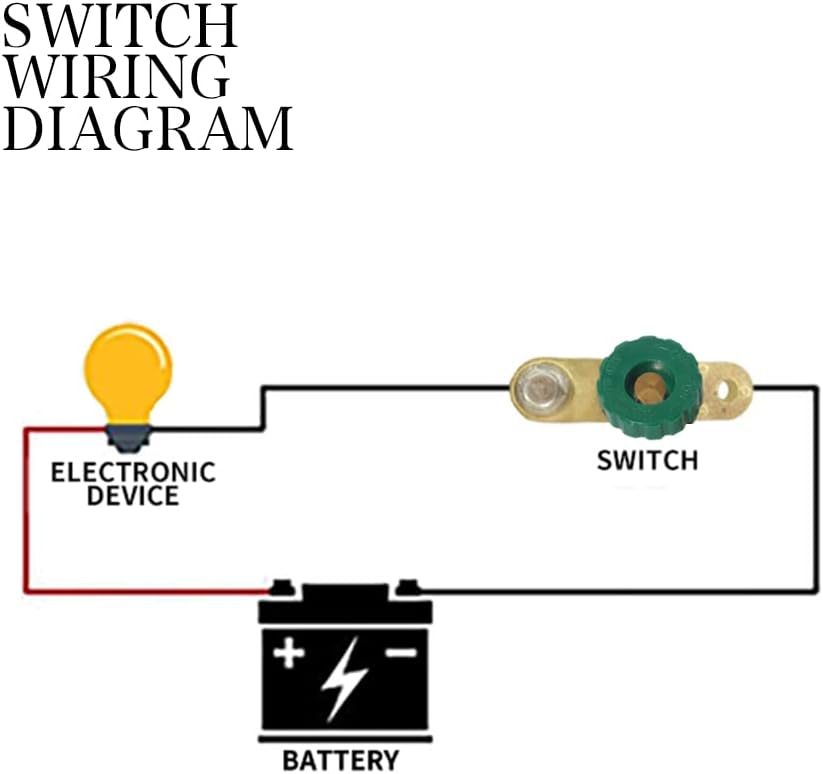 Side Post Car Battery Disconnect Switch，Car Battery Terminal Link Quick Switch，Battery Master Switch Isolator for Power Disconnect Cut Off (with Long Bolt)