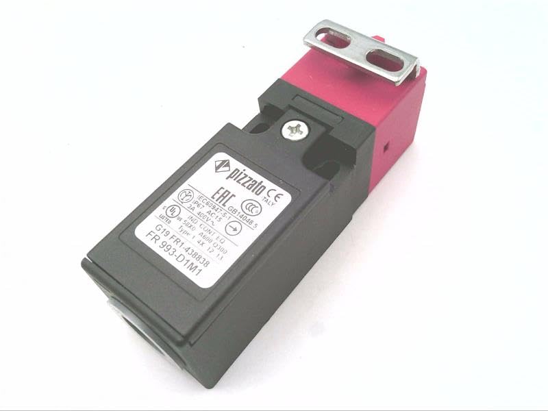 PIZZATO FR 993-D1M1 10 N, -25 TO 80 DEGREE C, 2NC / SLOW ACTION, ANGLED ACTUATOR VF KEYD1, M16X1.5, NO CABLE GLAND OR CONNECTOR, NON-DETACHABLE HEAD, ONE CONDUIT ENTRY, SAFETY SWITCH, SILVER CONTACTS,