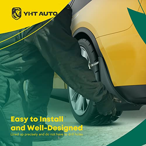 Image of YHTAUTO Set of 4 Mud Flaps Splash Guards Accessories Replacement for Ford Edge 2017-2020 Sport Utility, with Running Board, Front and Rear LH RH, Black