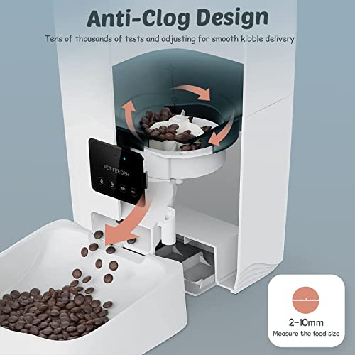 Dokoo Automatic Cat Feeders, App Control Smart Pet Food Dispenser With Portion Control&Timer Setting, Auto Dog Feeder 1-10 Meals, Voice Record, Small & Medium Pets, Bpa-Free, 2.4G Wi-Fi Only, 3L/13Cup #TOP3