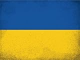 Holzschild 30x40 Ukraine Flagge Länder National Fahne Europa Vintage Wand Deko Bar Kneipe Cafe Sammler Geschenk