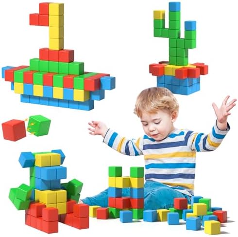 123 Pièces Bloc De Construction Magnétique, Jeu De Tuiles Éducatif STEM