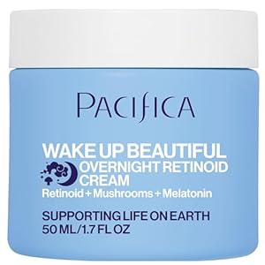 Pacifica Wake Up Beautiful Retinoid Night Cream – Overnight Anti-Aging Moisturizer with Hyaluronic Acid & Melatonin, Reduces Wrinkles & Fine Lines, Hydrating and Gentle for Dry or Mature Skin, Vegan