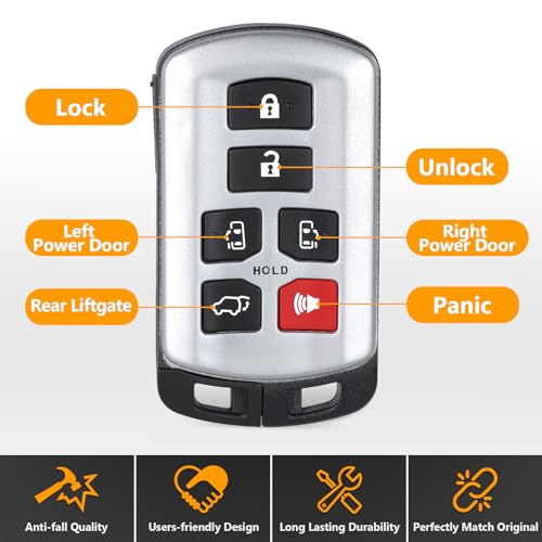 Télécommande Toyota Sienna 2011-2020 clé 6 boutons - 2