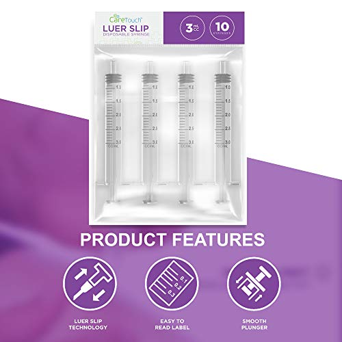 Care Touch Luer Slip Oral Syringes - Disposable 3Ml Oral Syringes - No Needles - Great For Oral Medicine And Home Care #TOP1