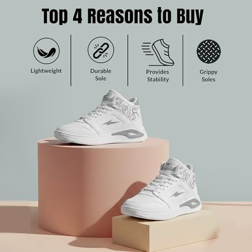 Image of BRUTON Thunder Strike-219 Men's High Top | Lightweight Shoes for Men | Comfortable Walking Jogging Gym Shoes | Lace-Up Training Footwear