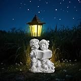 GIGICICI Solar Garden Outdoor Decor Statues Boy and Girl Reading Book with Lights, Outside-Outdoor Decorations Sculptures for Patio Yard Lawn Walkway Ornaments Gifts for Mom Grandma Birthday