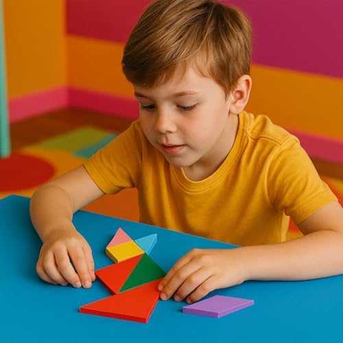 3 otters Wooden Tangrams Puzzles, Magnetic with Tangram Puzzle Book Set Toy Colorful Educational Gift,2 PCS