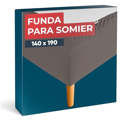 Wrappybag Funda Elástica para Somier 140 x 190 cm – Renueva y Moderniza tu Viejo Somier – Funda Cubrecanapé Topo – 6 Tallas Disponibles