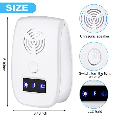 12 Pcs Ultrasonic Pest Repeller Electronic Pest Repellent Plug In Indoor Pest Repellent Ultrasonic Plug In Indoor Ultrasonic Insect And Pest Repellers For Spider Insect Roach Mouse Mosquito Control #TOP1