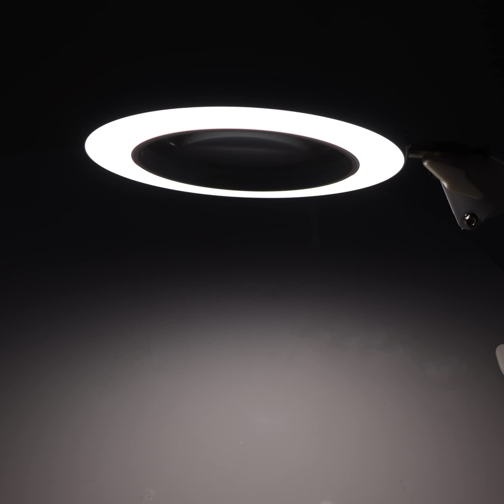 Lente d'ingrandimento con luce, Luce da lettura con clip, 3 temperature di regolabili e 11 luminosità, Lente d'ingrandimento 5X Morsetto pieghevole con clip in metallo per