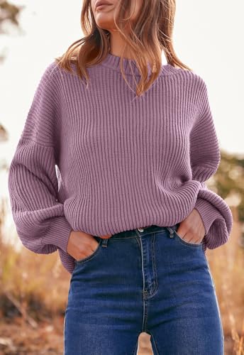 Image of PRETTYGARDEN Womens Sweaters Spring 2026 Oversized Chunky Knitted Pullover Sweater Casual Long Sleeve Crewneck Cute Sweaters