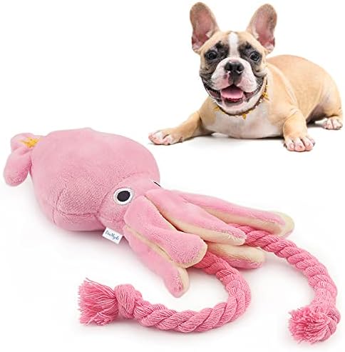 Dearlydo Octopus Dog Toy – Squeaky Octopus Plush Dog Toy with Ropes – Interactive Dog Toys for Boredom, Fetch, Play – Durable Stuffed Animal Plush Toy for Puppies, Small, Medium Dogs