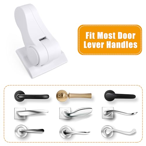 Door Lever Locks, 2 Pack Baby Proofing Door Handle Locks, Adhesive Child Safety Door Handle Locks Prevents Toddlers From Opening Doors