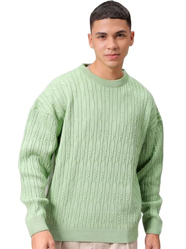 Col rond texturé surdimensionné vêtement homme look urbain décontracté