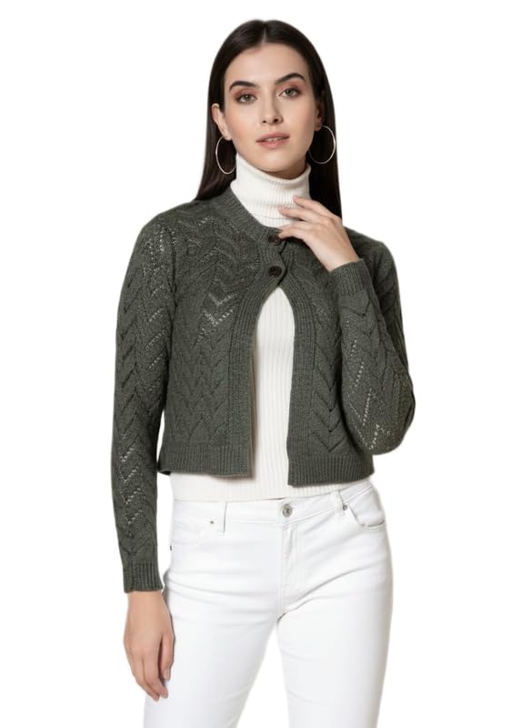 Cardigan for Women | Stylish Open Front Shrug with Elbow Sleeves | Versatile Winter Layering Essential-image-28