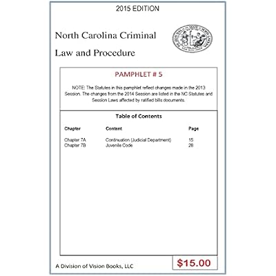 North Carolina Criminal Law and Procedure-Pamphlet # 5