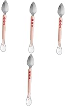 Homoyoyo Colher De Silicone Raspador De Frutas 4 Unidades Suprimentos De Alimentação Para Crianças Colheres De Servir Purê De Aço Inoxidável Colher De Purê De Frutas Colher De