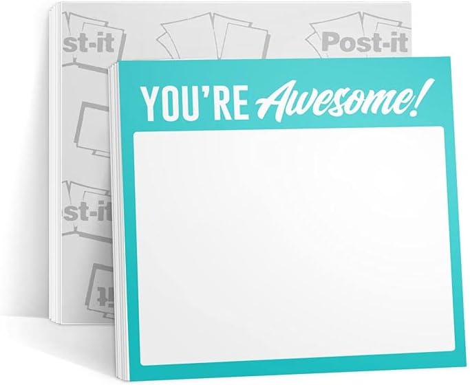 You're Awesome Post-It Notes - 6 Pads of 50 Sheets - Printed in The USA