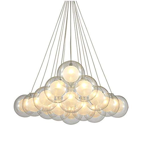 Chandelier boules de verre design pour salon et chambre d'enfant LED LRUII