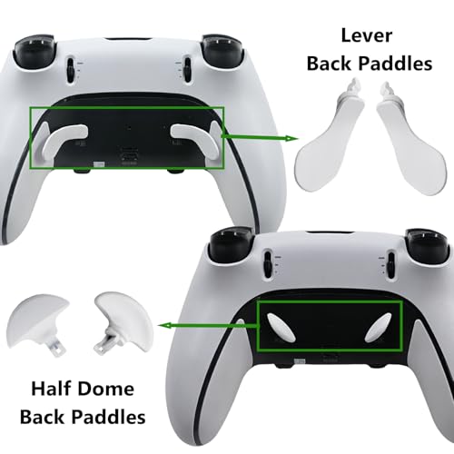 Image of 10-in-1 Metal Thumbsticks Replacement for PS5 Dualsense Edge Controller,4 Metallic Back Paddles Triggers Buttons Repair Parts for PS5 Edge Controller with 6 Analog Joysticks(White)