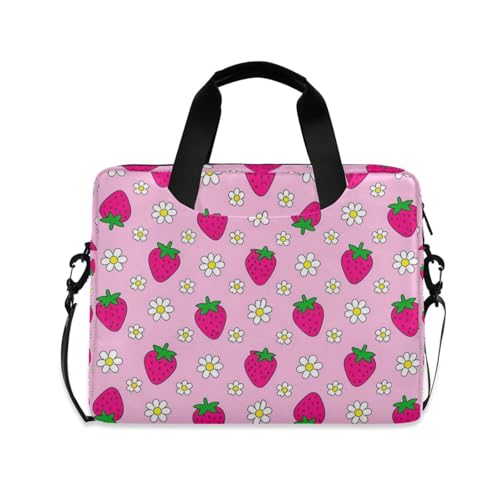 Funda para portátil 15.6 pulg rosa con asas y correa miniatura 1
