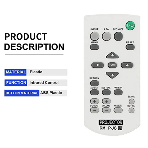 Télécommande du projecteur RM-PJ8 pour remplacer vos boîtiers perdus 10X