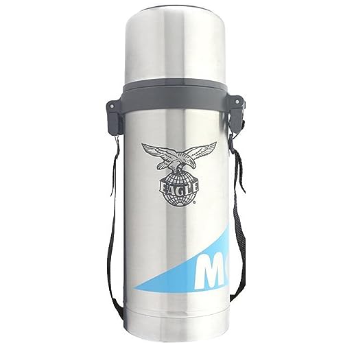 Image of Eagle Monalisa Stainless Steel Vacuum Double Wall Hot & Cold Bottle for Office Home 1000 ml Flask (Pack of 1, Silver, Steel)