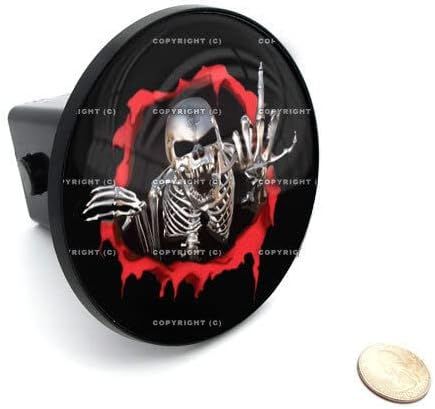 2" Tow Hitch Receiver Plug Cover Insert for SUV's & Trucks - Skeleton Finger Style-9856-6811