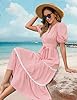 Dressystar Women's Puff Sleeve Boho Maxi Dress V N... #4