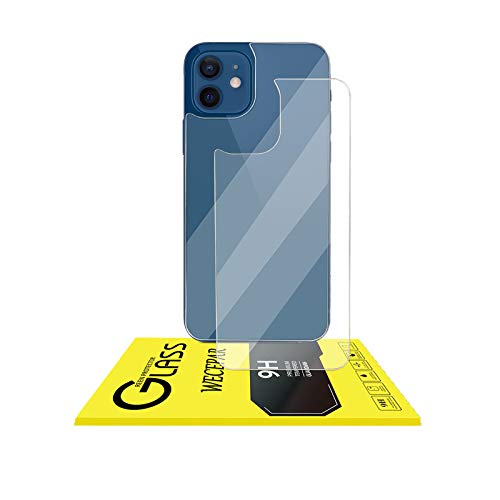 WECEPAR 2 Pack Back Screen Protector Compatible with iPhone 12(6.1"), Rear Tempered Glass [3D Touch] Anti-Fingerprint Back Glass Screen Protector Compatible with iPhone 12(2 Back,6.1inch)