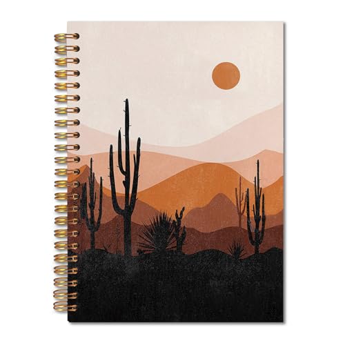 FITIE Boho Spiral Notebook 5.5x8.3, Sun Sunshine Mountain Desert Aesthetic Journal Notebooks for Note Taking, Boho Office Supplies