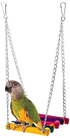 Monkeybrother Pet Bird Parrot Budgie Cockatiel Parakeet Cage Hammock Swing Toy Hanging Toy Ladder Bird Toy