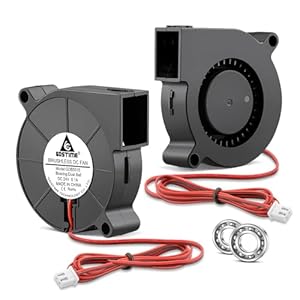 GDSTIME 2 Stück 5015 Lüfter 24V Doppelte Kugellager 50x 50x15mm Gebläse Turbo 100CM Kabel 24volt 50×15 Fan 6000U/MIN
