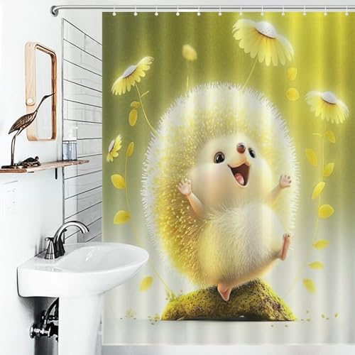 Rideau de douche hérisson polyester 140x183 lavable rideau salle de bain imperméable