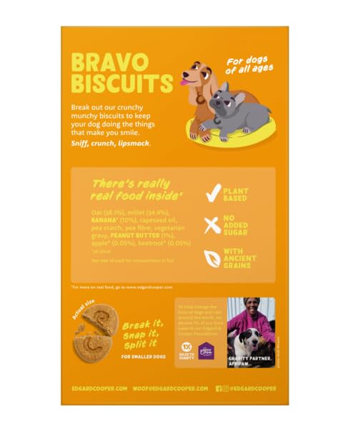 Edgard Cooper Natural Dog Treats, Banana Bravo Biscuits, 7 x 400g box, Grain Free, Plantbased Dog Treats - Image 2