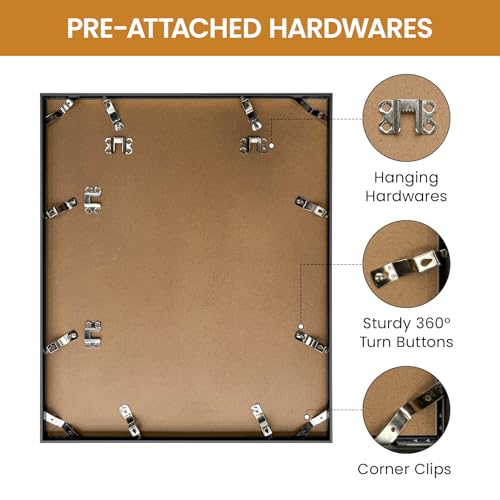 Image of 15x18 Aluminum Metal Picture Frame with Tempered Glass,Black Photo Frame 15x18 for Wall Gallery Poster Puzzles Artwork Frame 15 x 18 to Wall Mount Horizontal or Vertical