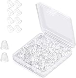 100 Piezas Cierres de plástico para Pendientes de Goma,Seguridad Broche De Pendiente Goma De Topes De Espalda De Seguridad Blanda para Bisutería, Accesorios