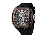 NIBOSI - Orologio da uomo con quadrante quadrato, impermeabile, digitale e analogico, al quarzo, sportivo, per il tempo libero, con cinturino in silicone, Moderno